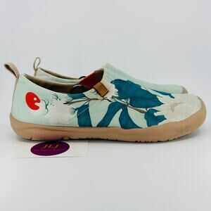 UIN Women's Minty Peony Toledo Lightweight Slip On Comfort Travel Shoes Size 8.5